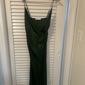Zara Women's Deep Green Maxi Dress